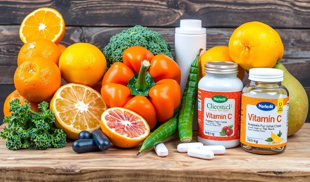 Natural immune system support with vitamin C rich foods and supplements